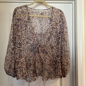 Sheer Front Tie Top American Eagle